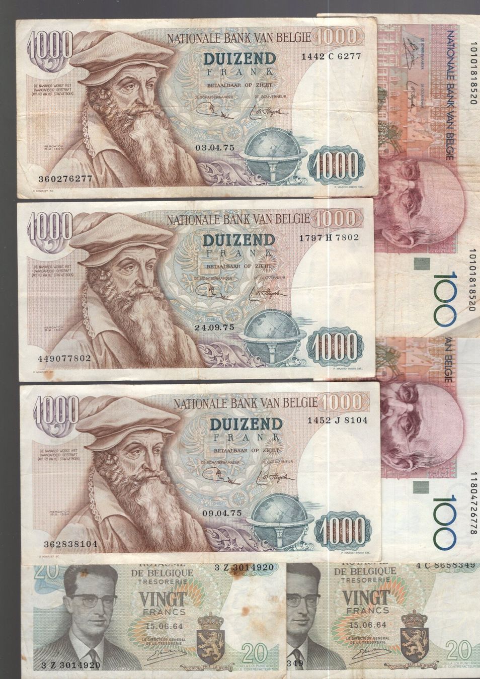 Banknoten: Belgie noten 7 stück – Gebraucht aus Leibstadt von baroc333