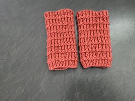 Handgestrickte Armstulpen Pulswärmer- Amedisli Rostrot