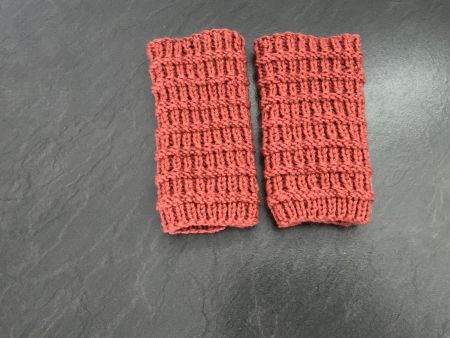 Handgestrickte Armstulpen Pulswärmer- Amedisli Rostrot