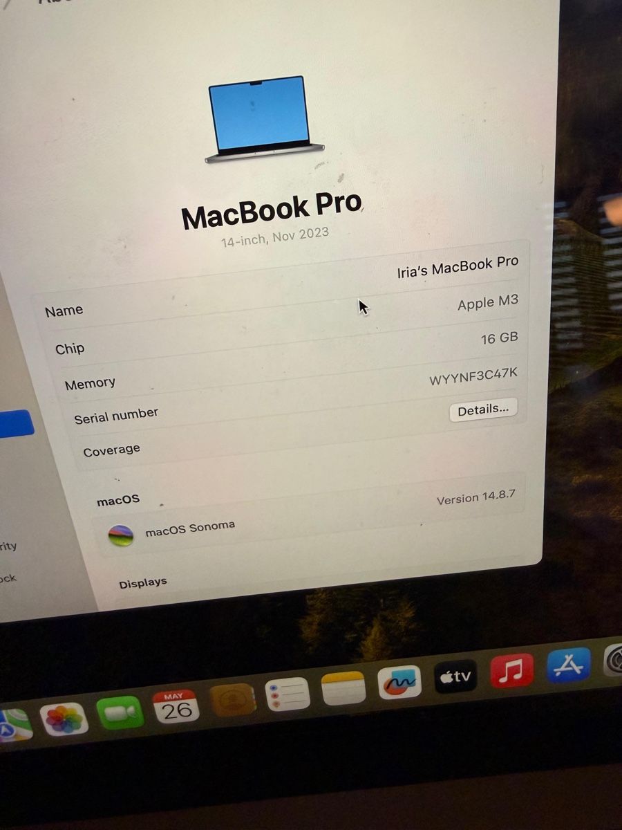 Apple Notebooks: MacBook Pro 14" (Fin 2023) M3 – Gebraucht aus Crans VS von yor_n5h8 5
