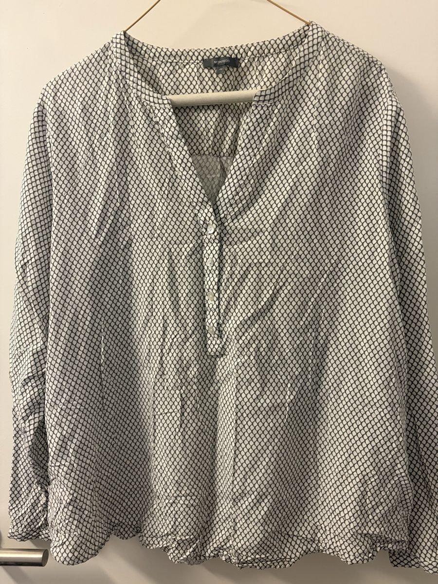 Blusen: Bluse, Gr. 46, Weißes und graues Muster – Neu (gemäss Beschreibung) aus Zürich von vadimi 1