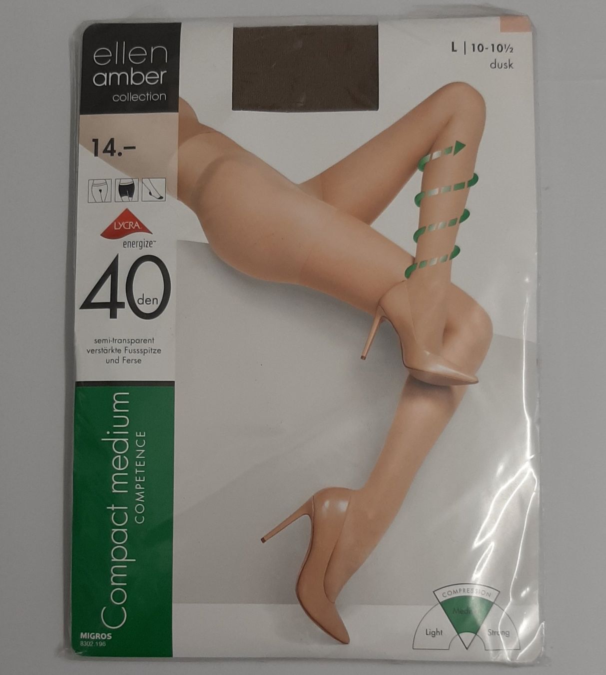 Ellen Amber Calze & Collant: Ellen Amber Compact Medium Strumpfhose 40den Gr.L Dusk – Nuovo e nell'imballaggio originale da Amriswil venduto da Celini3