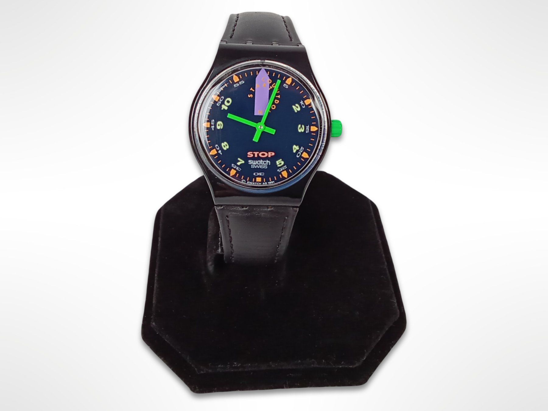 Swatch Orologi: STOP SWATCH Armbanduhr Schwarz – Usato da Suhr venduto da Restwert_Suhr