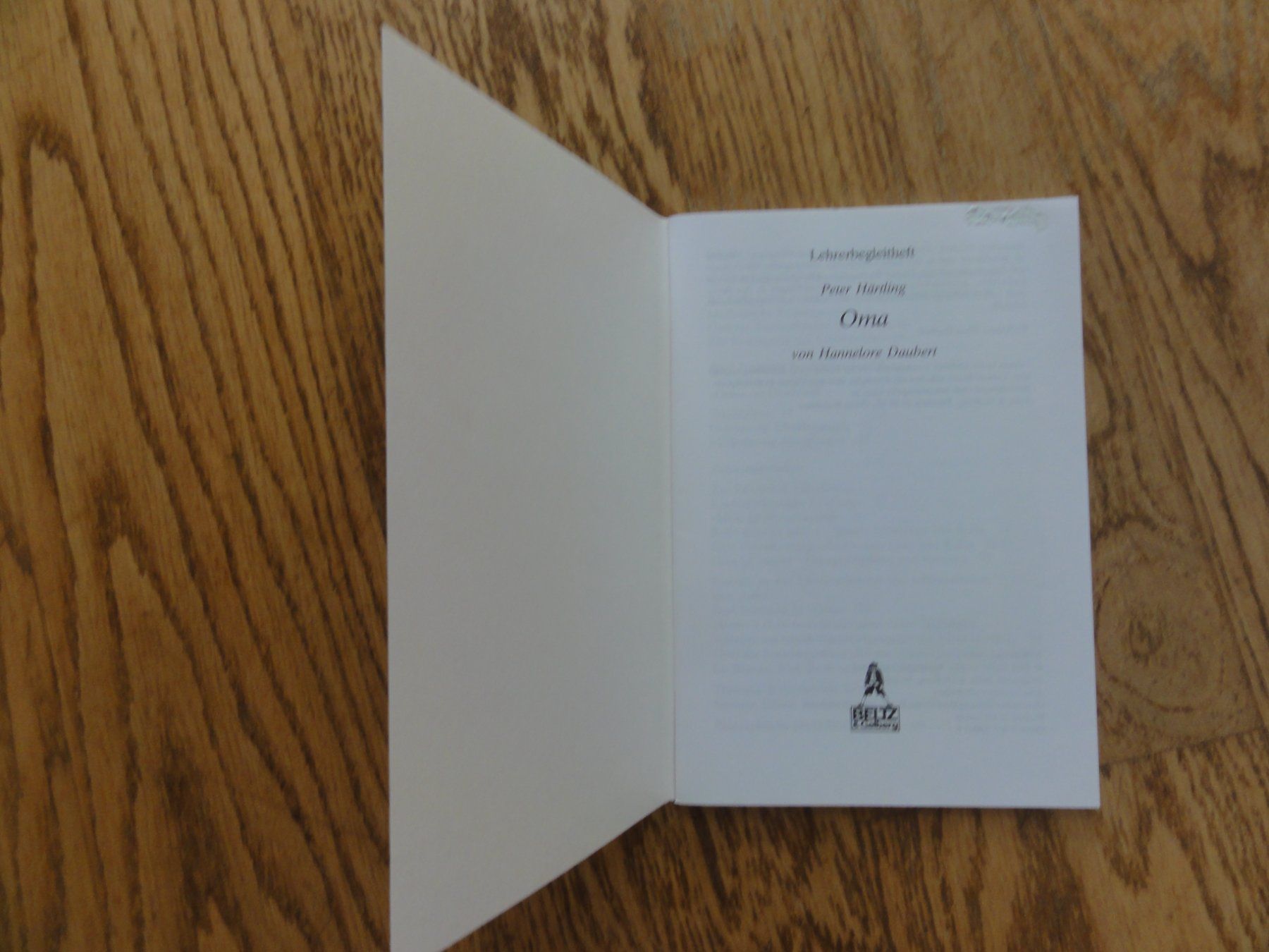 Bücher: OMA, Peter Härtling, neu!, inkl. Lehrerbegleitheft – Neu und originalverpackt aus Riedholz von Taweva 3