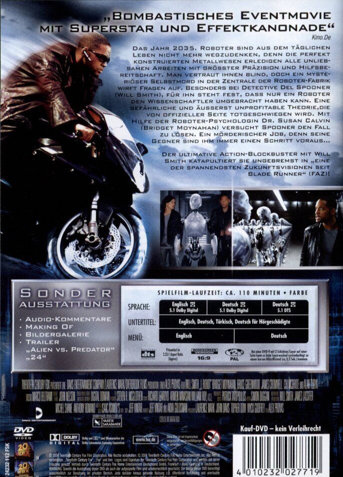 Tutti i DVDs: I, Robot (DVD) Deutsch, Englisch – Usato da Uzwil venduto da visions77 1