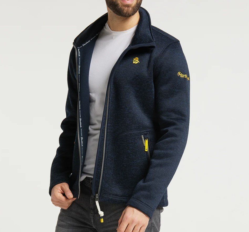 Schmuddelwedda Giacche: Schmuddelwedda Strickjacke - Size S (blau-gelb) – Nuovo (secondo la descrizione) da Fislisbach venduto da GenerousClub 4