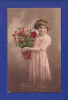 ENFANT - Jeune fille et fleurs - Bonne Fête