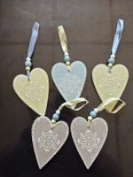 5 Herz Anhänger Dekoration Shabby Chic