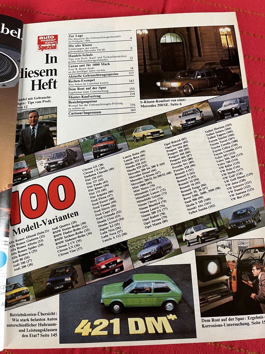 Zeitschriften & Magazine: AMS 1984 Alles über Gebrauchtwagen/160S./Oldtimer – Gebraucht aus hunzenschwil von Oldipark 1
