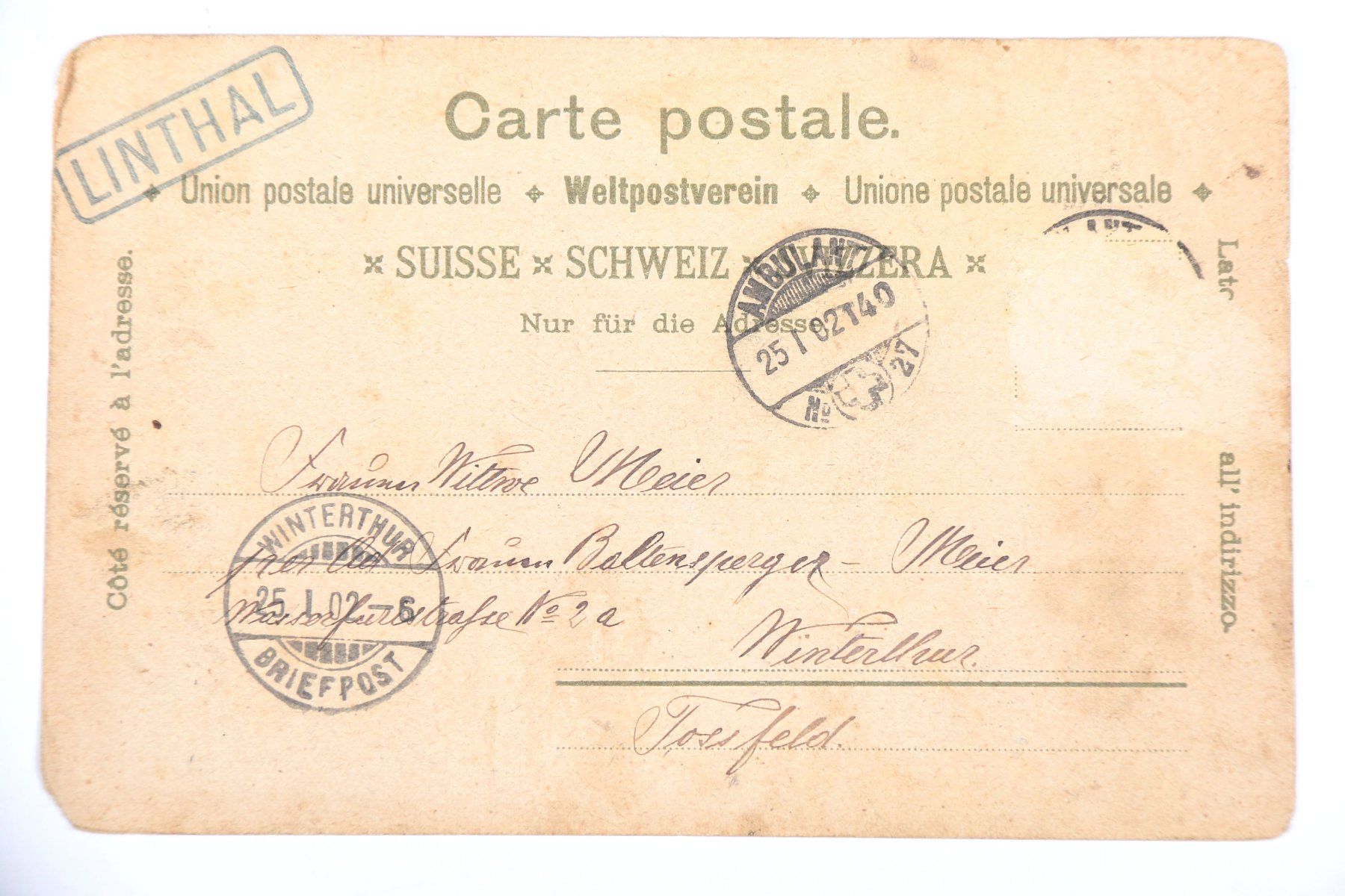 Cartoline postali: Litho - Gruss aus Lintthal – Usato da Hettlingen venduto da Scholi99 1