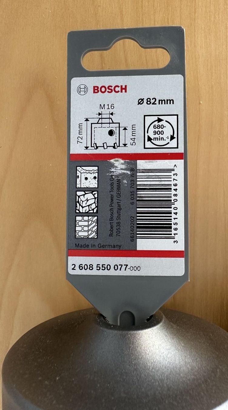 Bosch Tutti gli attrezzi: Bosch - SDS plus Bohrkrone - 2608550064 / 2608550077 – Usato da Dielsdorf venduto da Empowered 2