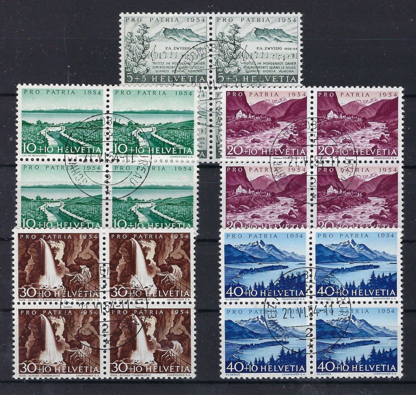 Tutti i francobolli: 1954  Pro Patria Viererblocks gestempelt  15951 – Usato da Lunden venduto da Animus999