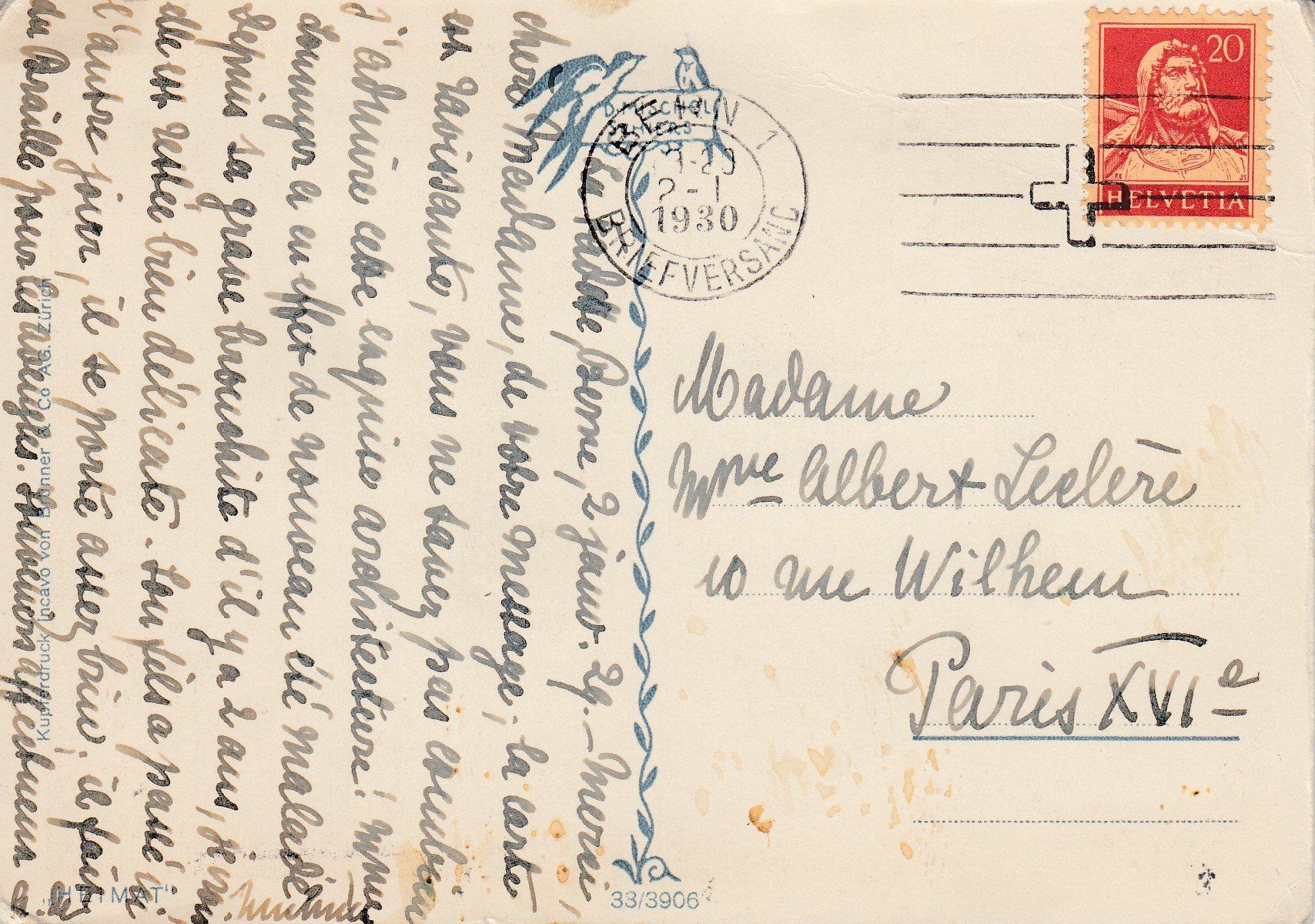 Cartoline postali: Portein   GR   -   Talblick       um 1930 – Usato da Brig venduto da Valcards54 1