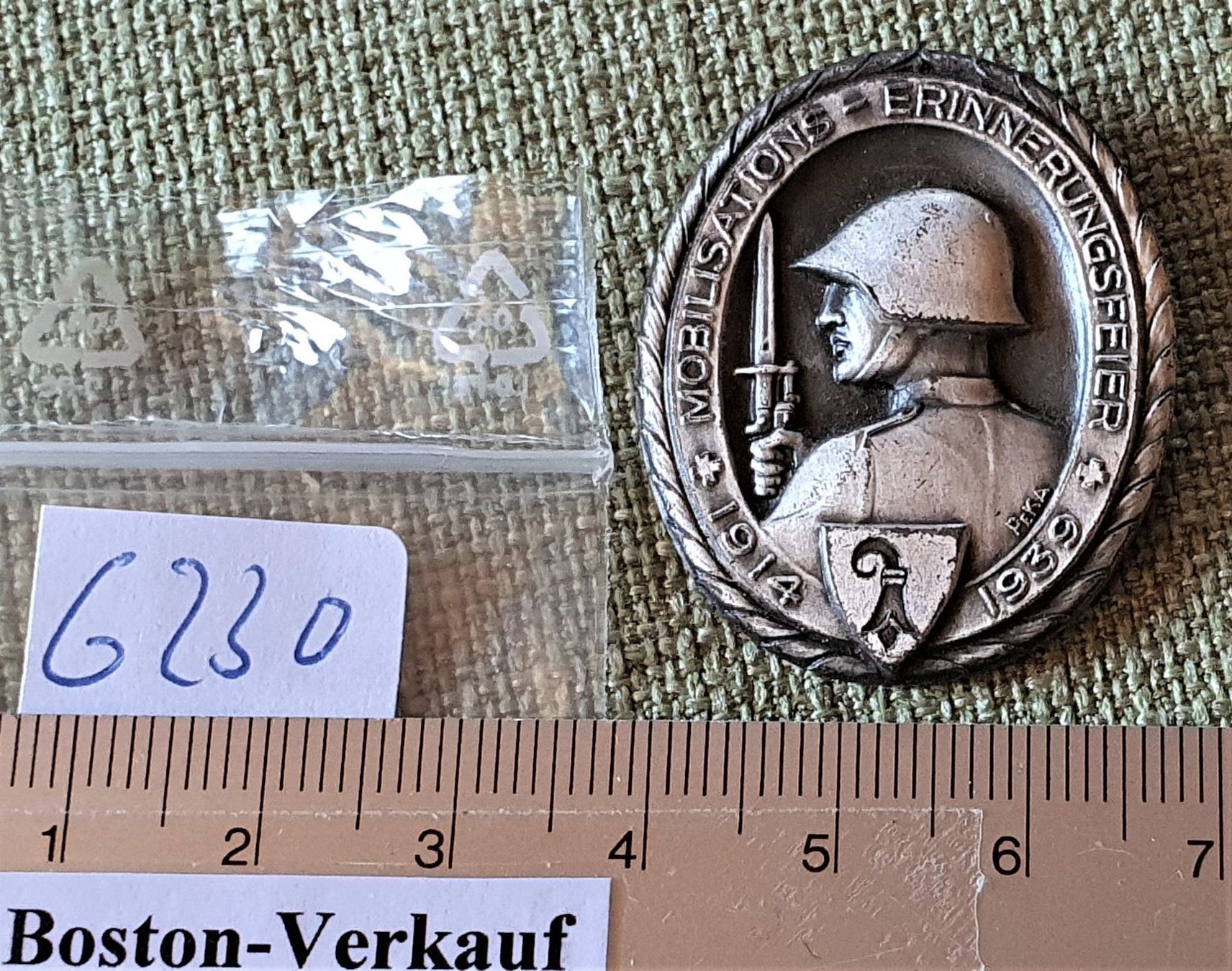 Schweizer Armee Placchette & Badge: G230  Basel Erin. Mobilisation 1914 1939 – Usato da Reinach BL venduto da Boston-Verkauf 2