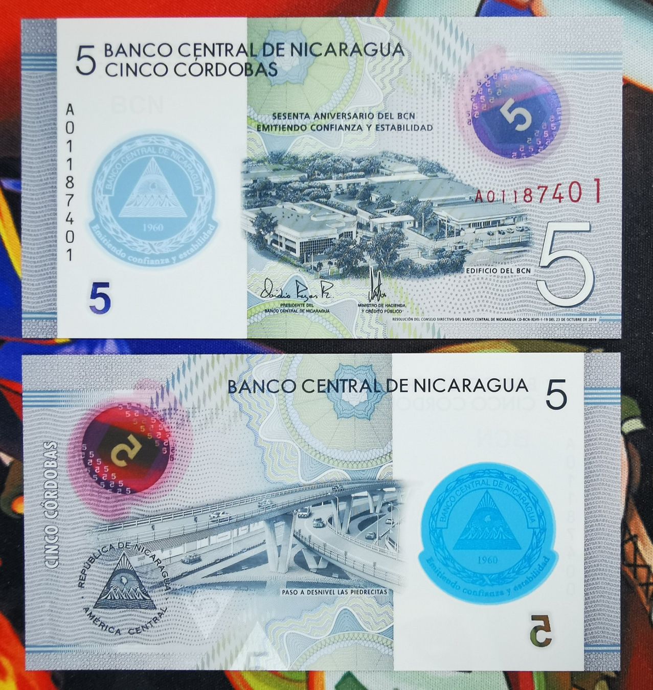 Banconote: Nicarágua 5 Córdoba Polymer UNC – Nuovo (secondo la descrizione) da Cousset venduto da Patricio77