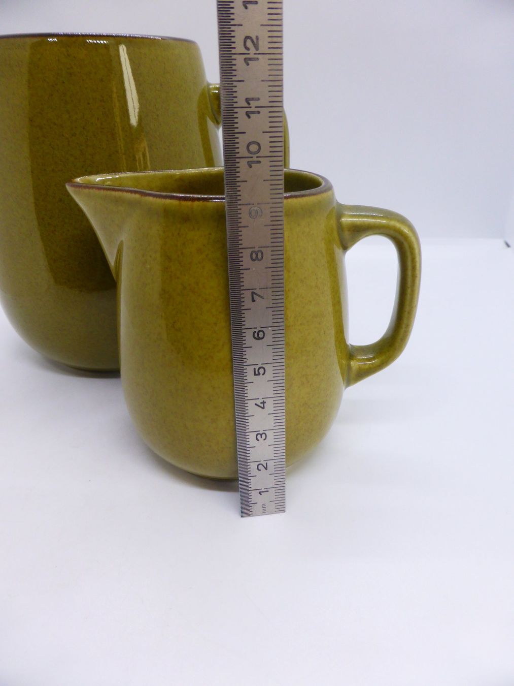 Rössler Caraffe: Rössler 1 pot à crème et lait décor vert olive – Usato da Porrentruy venduto da Kim017 4