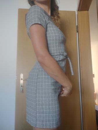 Robe courte H&M style tailleur noir et blanc taille S