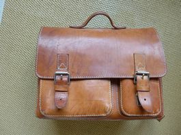 Akten-Leder-Tasche mit vielen Fächern