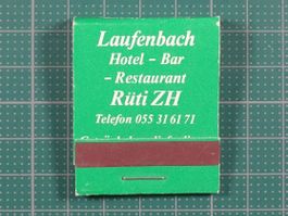 Rüti ZH, Hotel Restaurant Bar LAUFENBACH, alte Zündhölzer
