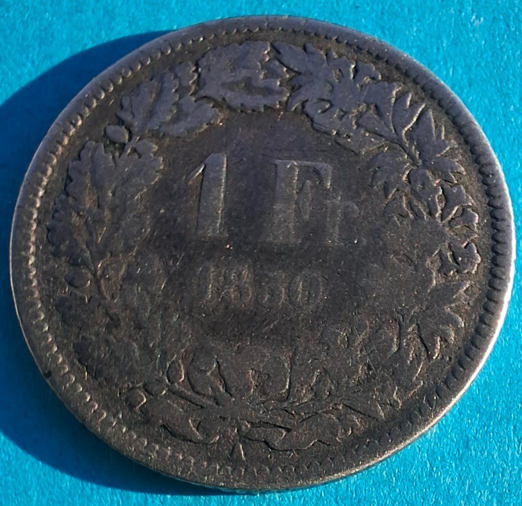 Alle Münzen: CHF___1.00 1850 SS – Gebraucht aus Fribourg von Kiki020