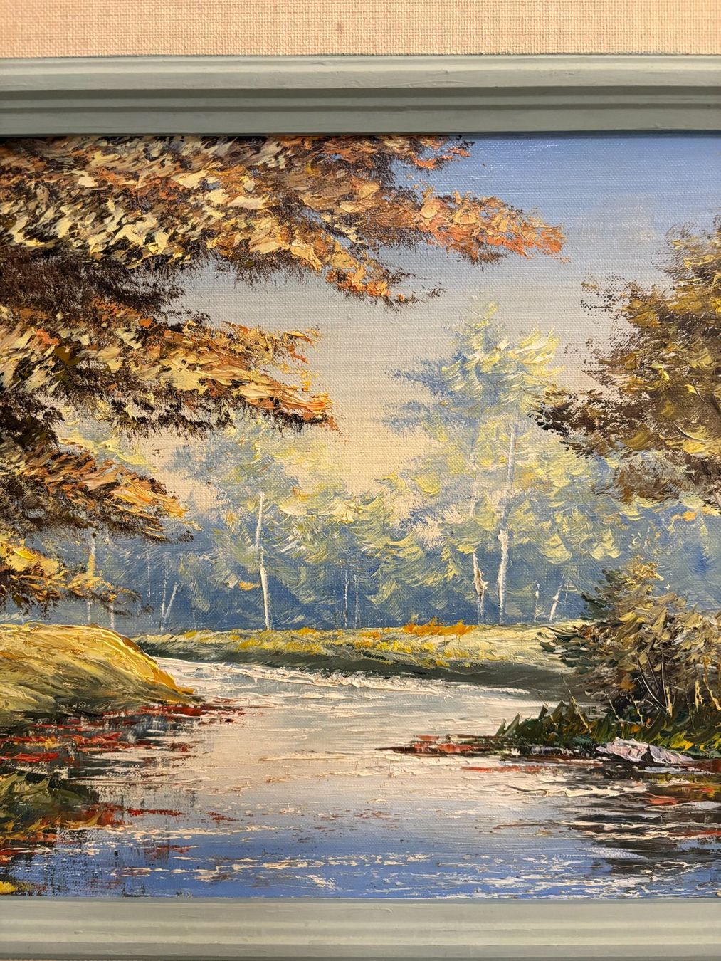 Dipinti: 86.5 cm breitx 52 cm/  Vögeli Öl Gemälde Wald Teich – Usato da Ottenbach venduto da TimelessEmotions. 7