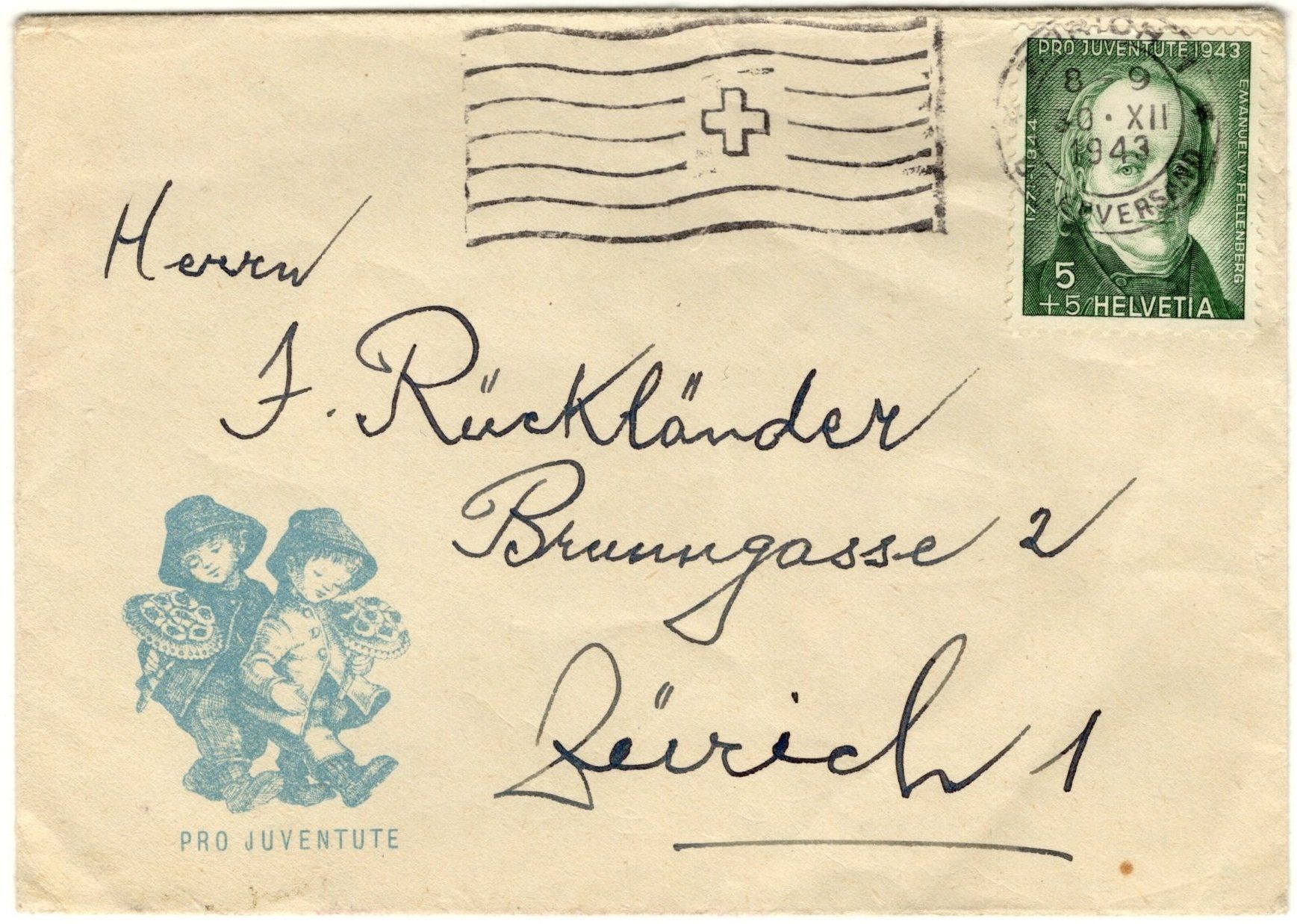 Tous les timbres: Pro Juventute Briefli von 1943 – D'occasion à Eglisau par Chperfins