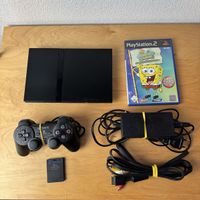 Spielkonsole Sony PlayStation 2 schwarz mit Zubehör gebrauch