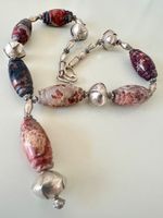 Vintage Collier Silber 925  XL Jaspis Rondellen Unikat 115g