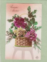 Kitsch Korb mit Blumen 1925