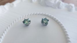 Wunderschöne Ohrstecker mit grünblauem Moissanite❣️Neu❣️