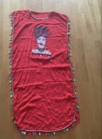 Rotes Strandkleid / Kaftan / Caftan / Hauskleid Grösse S
