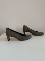 Stuart Weitzman: Chicer Pumps, Lurex, Glitzer, silbergrau 37