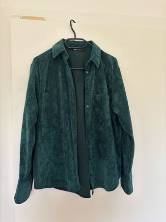 Chemise verte velours style casual chic taille M 