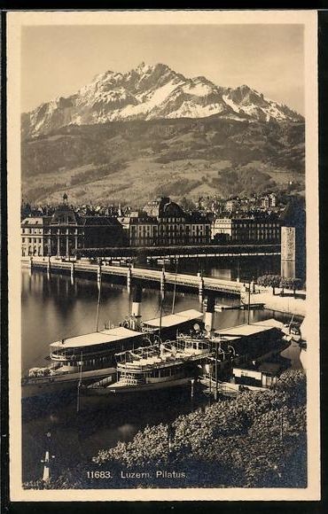 Ansichtskarten: AK Luzern, Teilansicht mit Pilatus – Gebraucht aus Berlin von bartko-reher