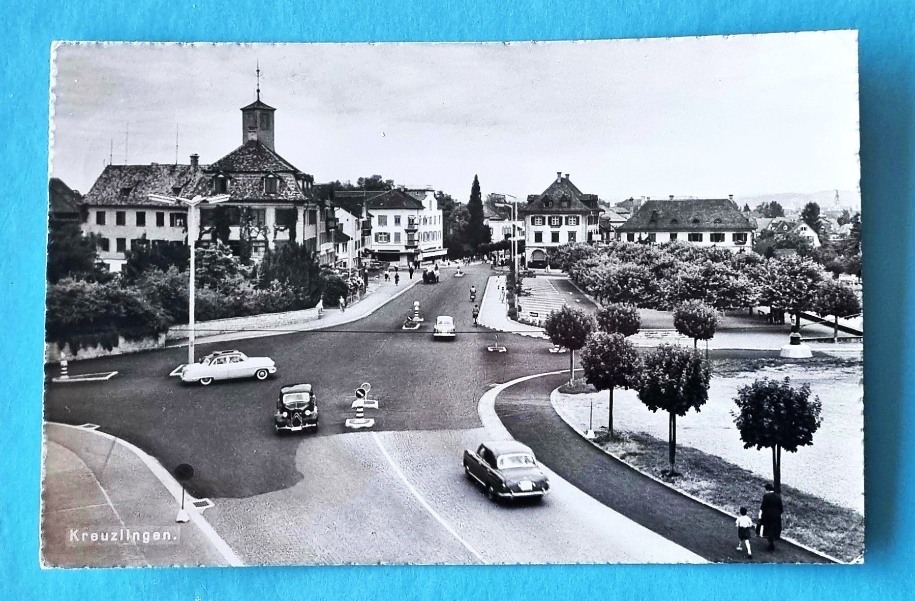 Ansichtskarten: Kreuzlingen - Oldtimer bei Bärenplatz - 1955 – Gebraucht aus Rothrist von RROENK