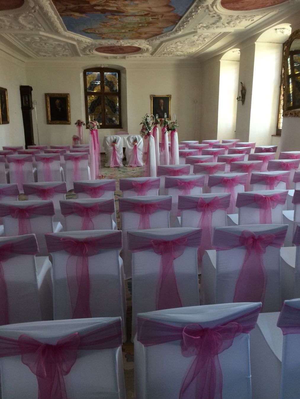 Alle Dekorationen: 50 Stuhlschleifen pink Organza – Neu (gemäss Beschreibung) aus Oftringen von SCHIBLI1