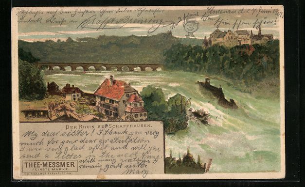 Cartes postales: Der Rheinfall bei Schaffhausen, 1901 – D'occasion à Berlin par bartko-reher