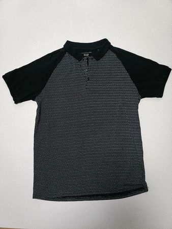 Herren Poloshirt Kiomi - schwarz/gemustert - Gr. L / slim 