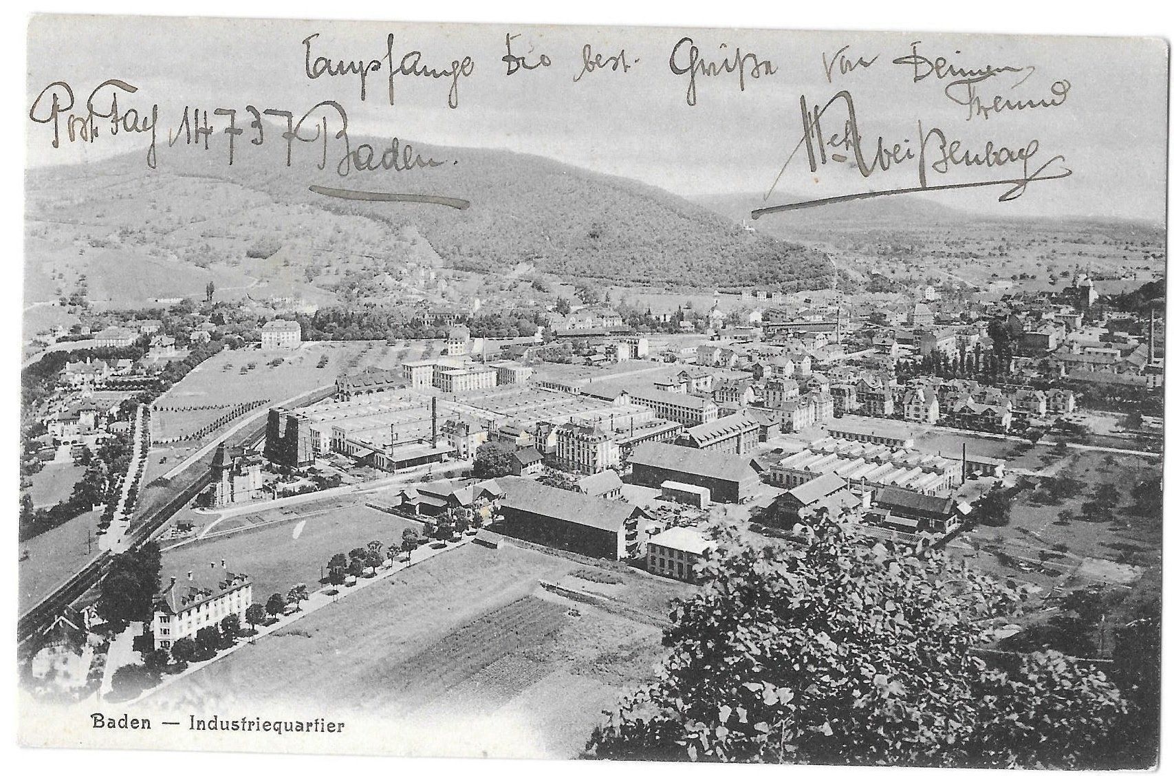 Cartoline postali: Baden Industriequartier – Usato da Olten venduto da clotaldi