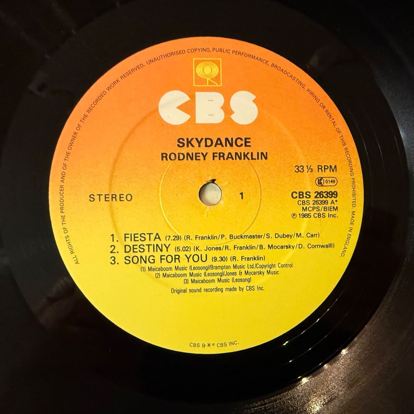 Dischi in vinile: RODNEY FRANKLIN - SKYDANCE – Usato da Zürich venduto da fehlton 3