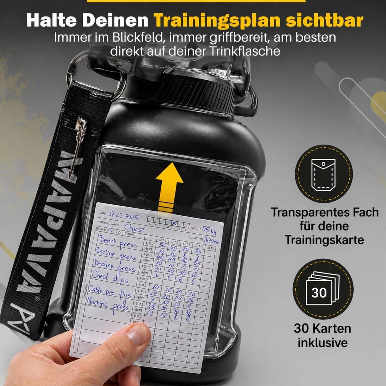 Trinkflaschen & Thermosflaschen: MAPAVA Trinkflasche 1.5L mit Trainingskarten – Neu und originalverpackt aus Suhr von SchnapperCH 1