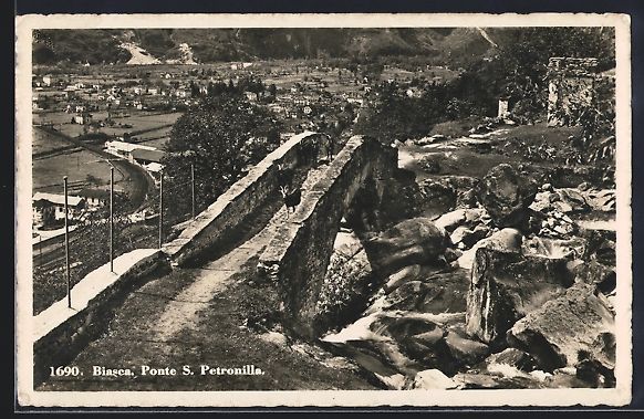Cartoline postali: AK Biasca, Ponte S. Petronilla, 1944 – Usato da Berlin venduto da bartko-reher