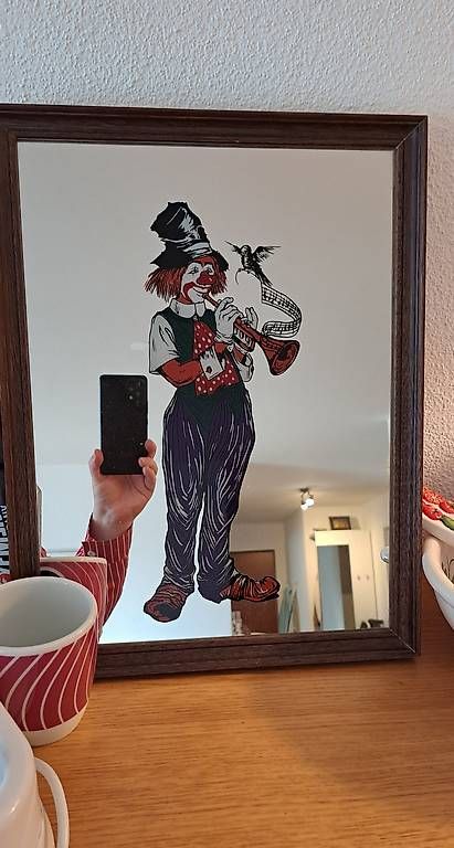 Spiegel: Clown-Spiegel mit Rahmen – Gebraucht aus Dottikon von Flecki8800 2