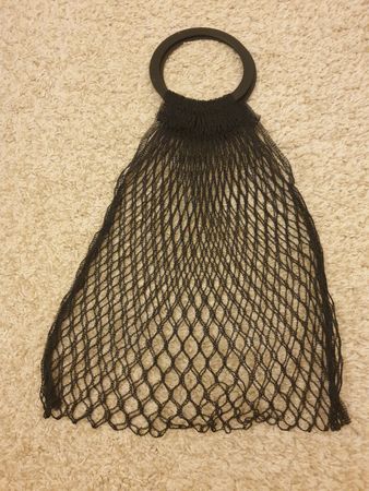 Sac filet ideal pour les courses noir nylon résistant