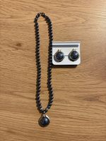 Kette & Ohrclips Hämatit