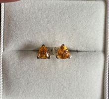 Ohrstecker in 14k Gold mit Spessartin-Granat