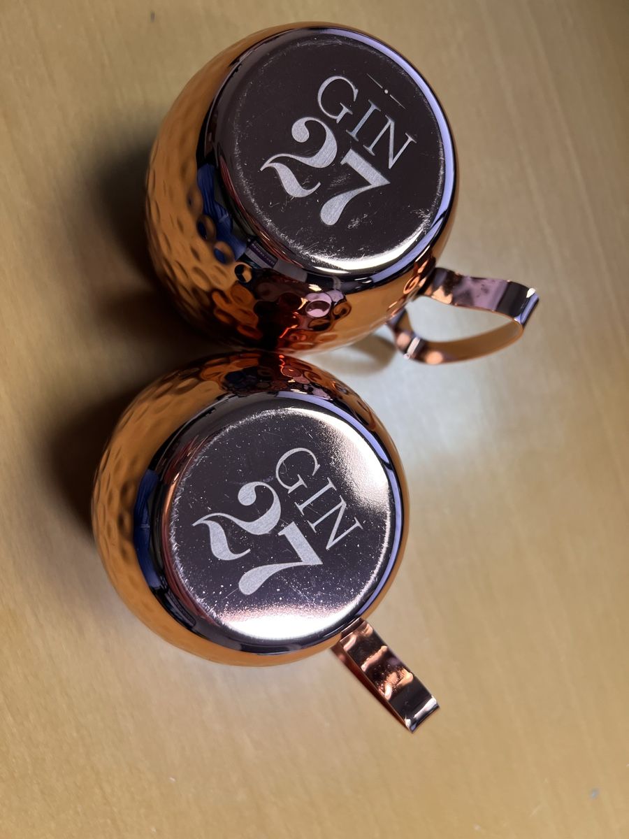 Tutte le decorazioni: 2 Gin 27 Becher (Kupfer oder Kupfer-Optik), nie gebraucht – Nuovo (secondo la descrizione) da Arboldswil venduto da Supporter89 2