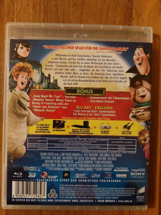 Blu Ray 3D & 2D Hotel Transsilvanien Kaufen auf Ricardo