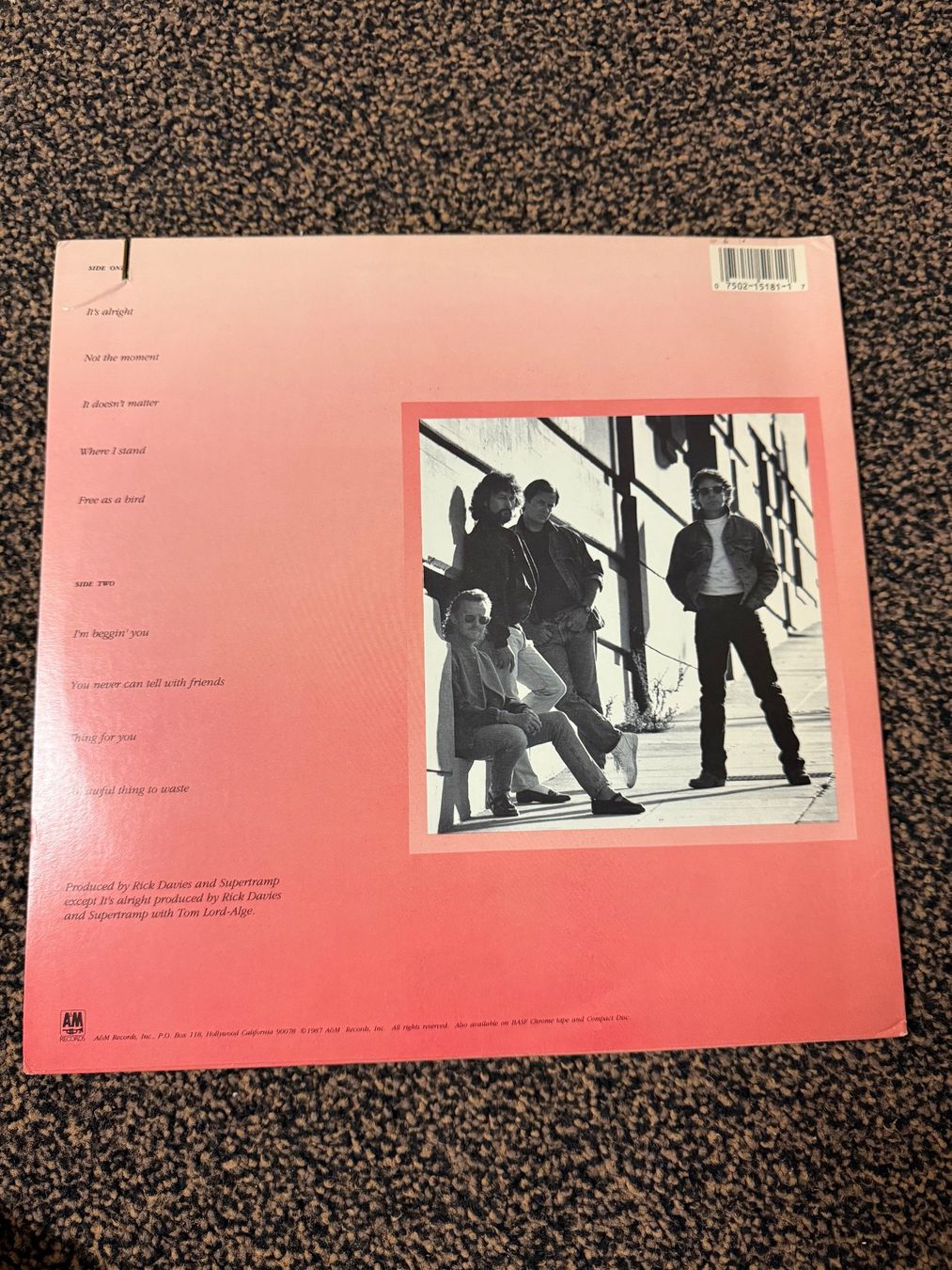 Dischi in vinile: Schallplatte / Supertramp / Free as a Bird – Usato da Freidorf TG venduto da sarotiko 1