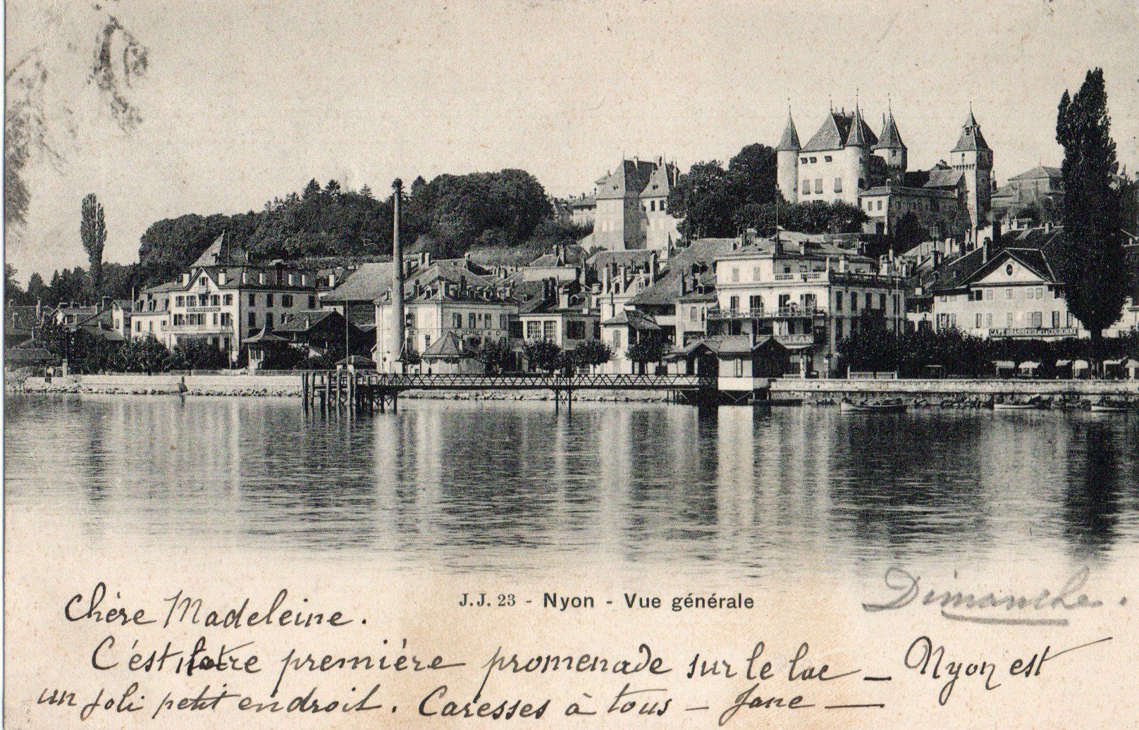 Cartoline postali: Nyon - Vue générale – Usato da Melano venduto da pisonsdro